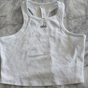 ALO NWT Yoga White Ribbed Racerback Tank Top